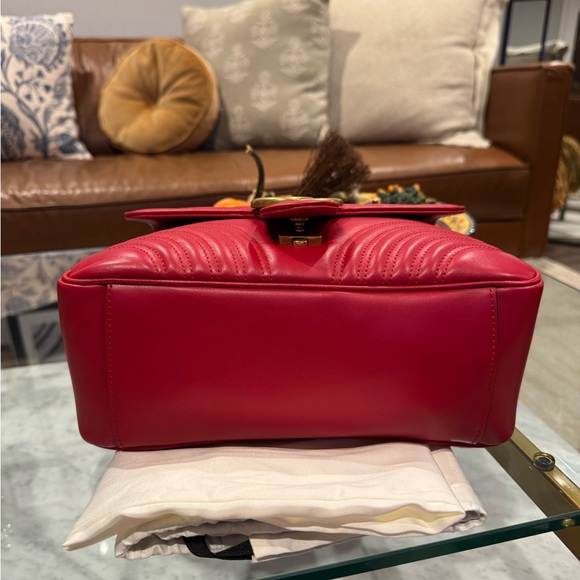 Gucci GG Marmont Small Leaather Top Handle Satchel - Picture 12 of 13